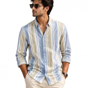 Men's Premium Vertical Striped Casual Shirt