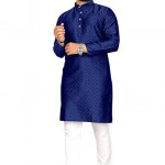 Men's Self Design Cotton Silk Kurta