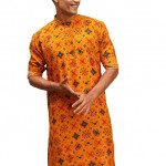 Men's Cotton Blend Patola Kurta