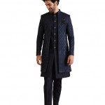 Men's Silk Blend Embroidered Sherwani Set