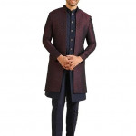Men's Jacquard Woven Design Sherwani Set