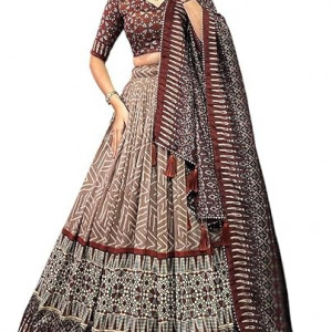 Trending Designeer Tussar Silk Lehenga Choli Print
