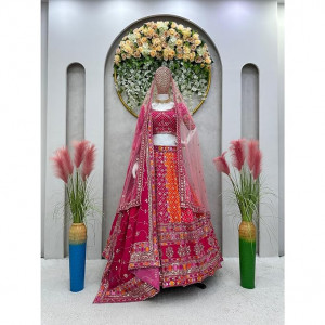 Womens Net Semi Stitched LEHENGA CHOLI