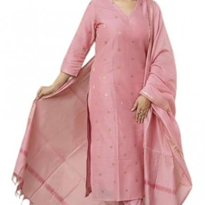 Printed Kurta for Women | Kurti Set Woman | Kurta with Pant & Dupatta | Straight Ethnic Suit , PInk
