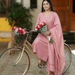 Printed Kurta for Women | Kurti Set Woman | Kurta with Pant & Dupatta | Straight Ethnic Suit , PInk