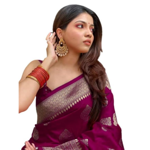 Women's Pure Kanjivaram Silk Saree Soft Design With Blouse Piece For Wedding