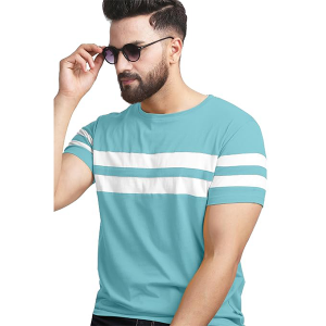 T-Shirt for Mens Double Stripes on Chest