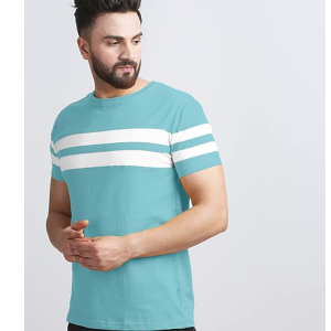 T-Shirt for Mens Double Stripes on Chest